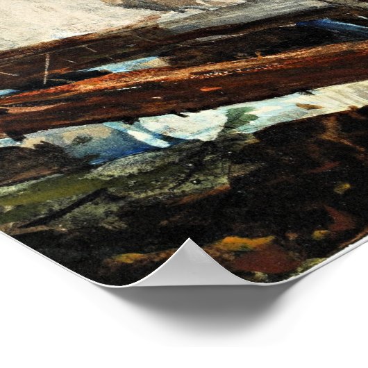 Poster Cascade dans les Adirondacks, peinture d'art (Coin)