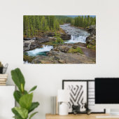Poster Cascade Dans Les Montagnes Rocheuses Canadiennes (Bureau à domicile)