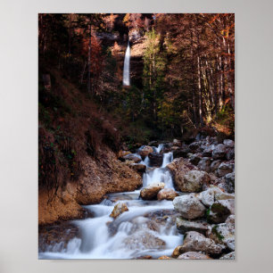 Poster Cascade d'automne Peričnik, Slovénie