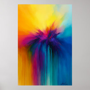 Poster Cascade de Colorburst Explosion Abstraite