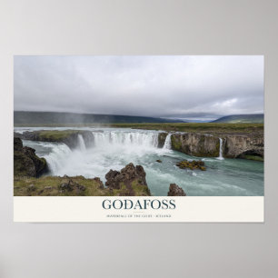 Poster Cascade de Goðafoss et rivière turquoise