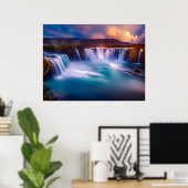 Poster Cascade de Godafoss Islande (Bureau à domicile)