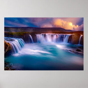 Poster Cascade de Godafoss, paysage magnifique d'Islande