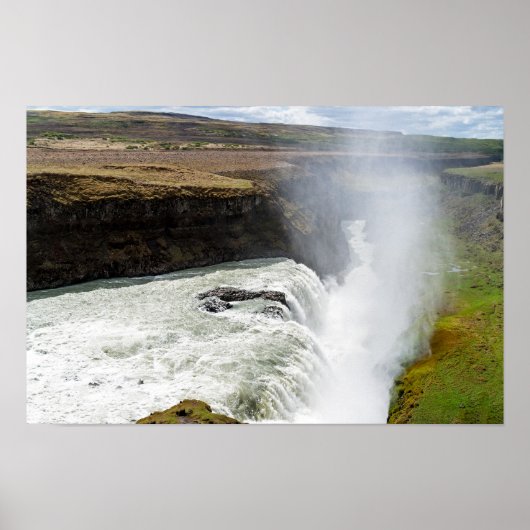 Poster Cascade de Gullfoss - Sud-Ouest de l'Islande (Devant)