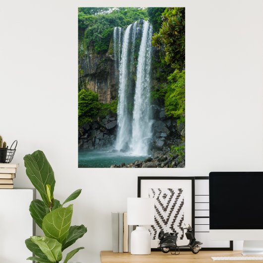 Poster Cascade de Jeongbang, Corée du Sud (Bureau à domicile)
