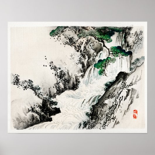 Poster Cascade de Kōno Bairei (1844-1895) (Devant)