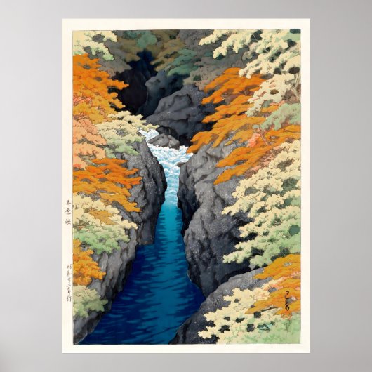 Poster Cascade de la gorge d'Azuma Hasui Kawase (Devant)