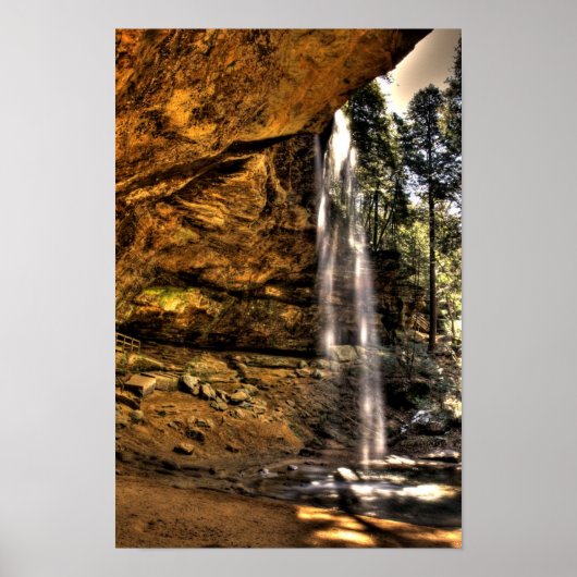 Poster Cascade de la grotte des cendres, Hocking Hills, O (Devant)