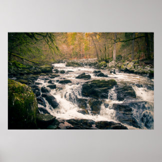 Poster Cascade de la rivière Bran Hermitage de Dunkeld