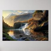 Poster Cascade de Lumière Dorée (Devant)