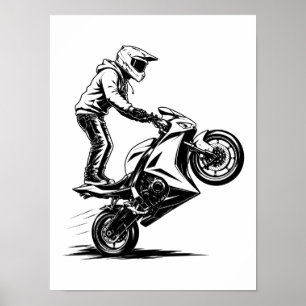 Poster Cascade de moto de sport