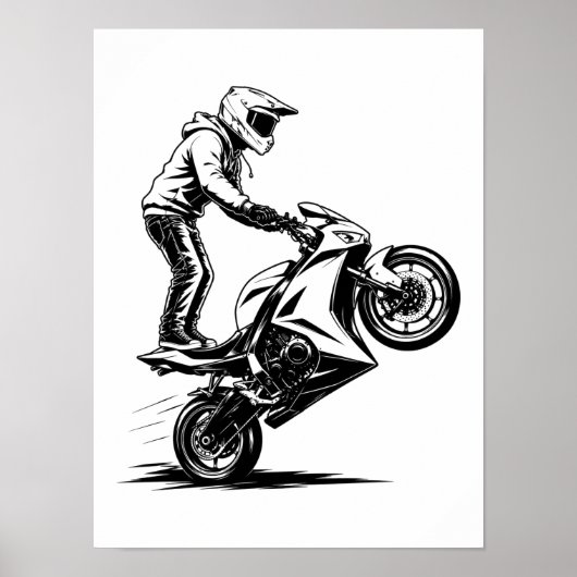 Poster Cascade de moto de sport (Devant)