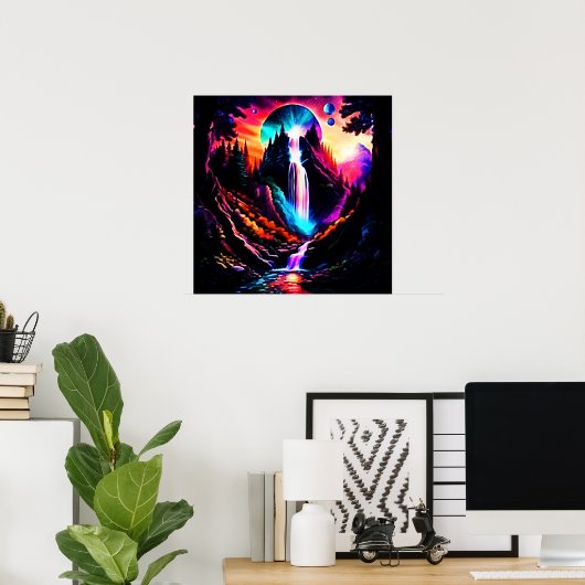 Poster Cascade de Neon (Bureau à domicile)