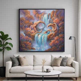 Poster Cascade de Redstone - Style Impressionniste Pastel