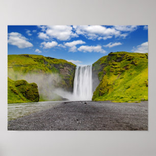 Poster Cascade de Skogafoss en Islande