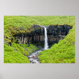 Poster Cascade de Svartifoss à Skaftafell - Islande