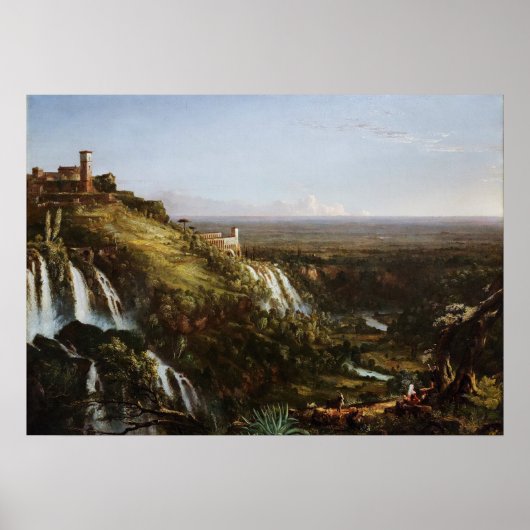 Poster Cascade de Tivoli — Temple de Sibyl, Cole (Devant)