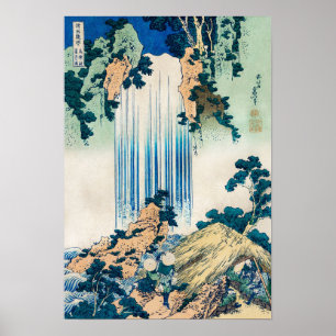 Poster Cascade de Yoro dans la province de Mino Hokusai K