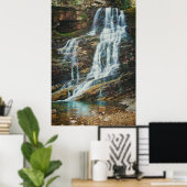 Poster Cascade d'eau sereine dans la nature (Bureau à domicile)