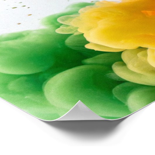 Poster Cascade d'encre arc-en-ciel dans l'eau (Coin)