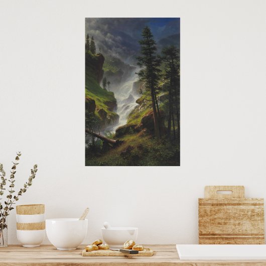Poster Cascade des Rocheuses - Bierstadt Imprimer (Cuisine)