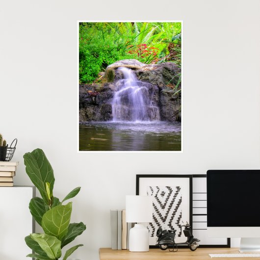 Poster Cascade du jardin caché (Bureau à domicile)