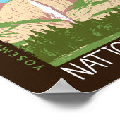 Poster Cascade du parc national Yosemite Retro perturbé (Coin)