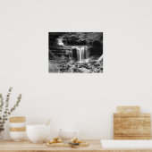 Poster Cascade en noir et blanc (Cuisine)