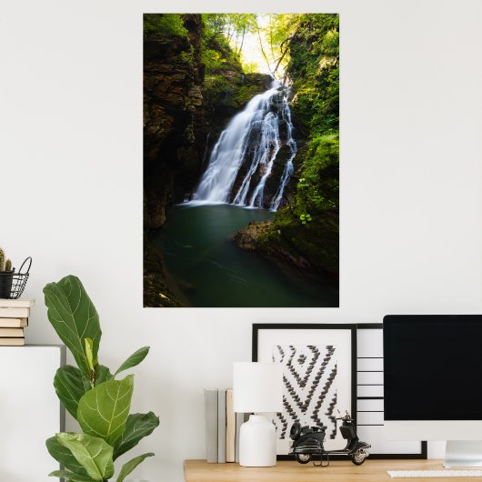 Poster Cascade époustouflante avec lueur de soleil (Bureau à domicile)