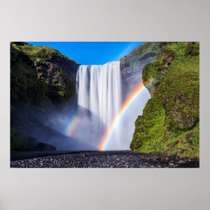 Poster Cascade et arc-en-ciel