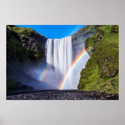 Poster Cascade et arc-en-ciel (Devant)