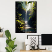 Poster Cascade Forestière, Charmant Cascade (Bureau à domicile)