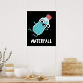 Poster Cascade Funny Water Pun Dark BG (Cuisine)