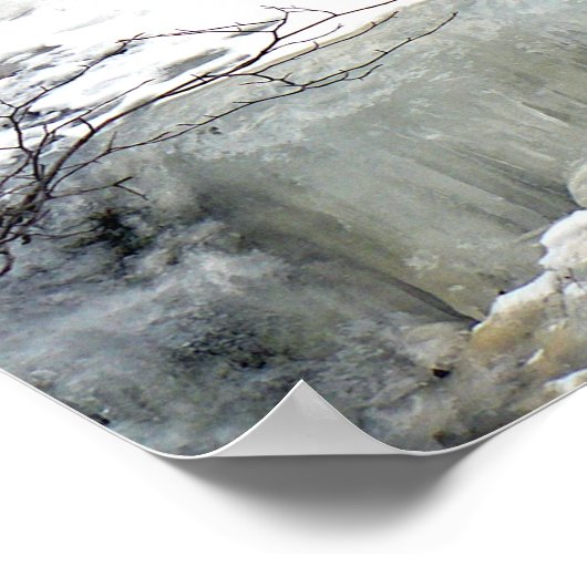 Poster Cascade gelée, jaune (Coin)