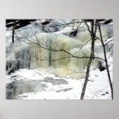 Poster Cascade gelée, jaune (Devant)