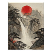 Poster Cascade japonaise Zen Art Décor mur imprimé (Devant)
