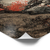 Poster Cascade japonaise Zen Art Décor mur imprimé (Coin)