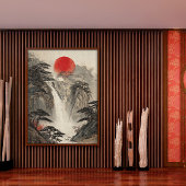 Poster Cascade japonaise Zen Art Décor mur imprimé