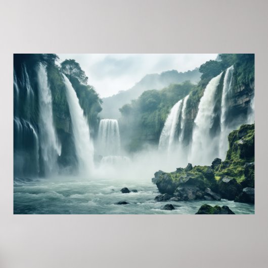 Poster Cascade Majestic Beau Paysage (Devant)