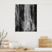 Poster Cascade majestueuse Boka, Slovénie noir et blanc (Cuisine)