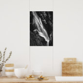 Poster Cascade noir et blanc dans les gorges de l'Enfer, (Cuisine)