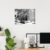 Poster Cascade noire et blanche congelée (Bureau à domicile)