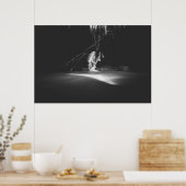 Poster Cascade noire et blanche minimaliste (Cuisine)