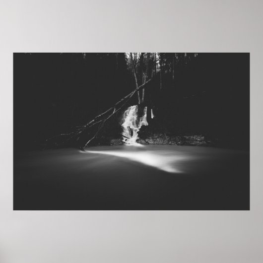 Poster Cascade noire et blanche minimaliste (Devant)