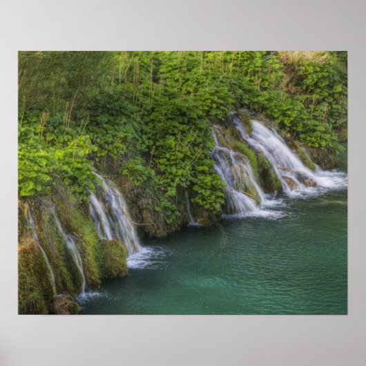Poster Cascade, Parc national des lacs de Plitvice et (Devant)