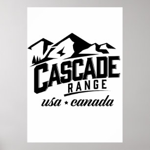 Poster Cascade Range États-Unis Canada logo.