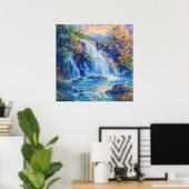 Poster Cascade scintillante - Style de peinture impressio (Bureau à domicile)