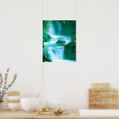 Poster Cascade serène en bleu et vert (Cuisine)