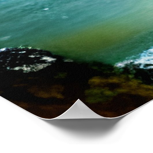 Poster Cascade serène en bleu pâle et vert (Coin)