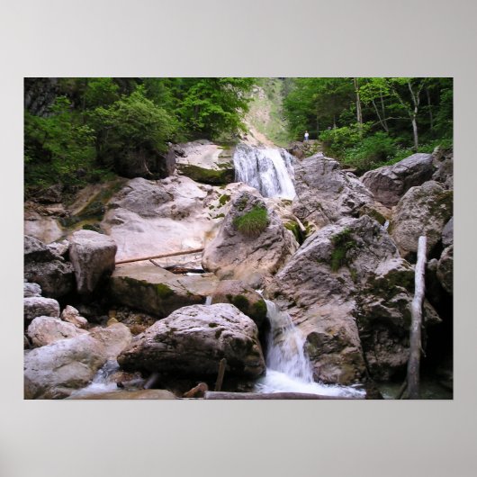 Poster Cascade sous le château de Neuschwanstein, Allemag (Devant)
